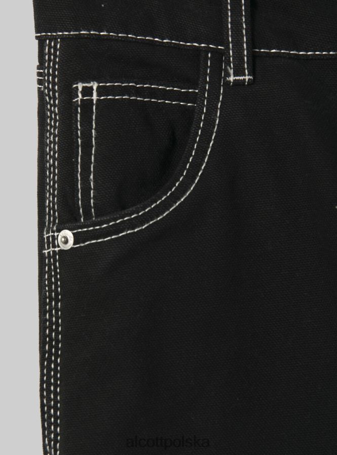 odzież Alcott spodnie płócienne stolarskie bk1 czarny kobiety 2TXFF6148