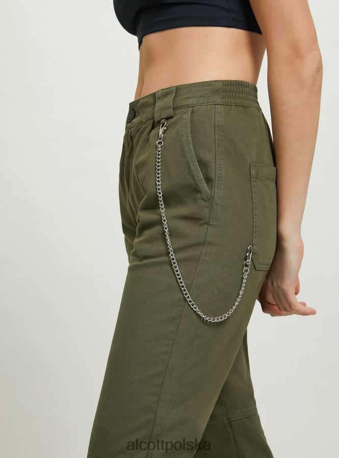 odzież Alcott spodnie typu jogger z łańcuszkiem bk1 czarny kobiety 2TXFF6298