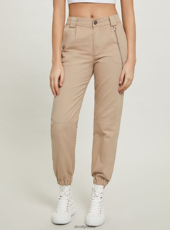 odzież Alcott spodnie typu jogger z łańcuszkiem bk1 czarny kobiety 2TXFF630