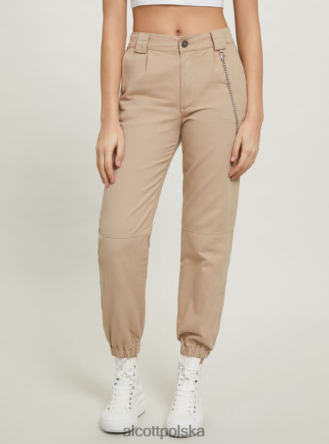 odzież Alcott spodnie typu jogger z łańcuszkiem bk1 czarny kobiety 2TXFF630