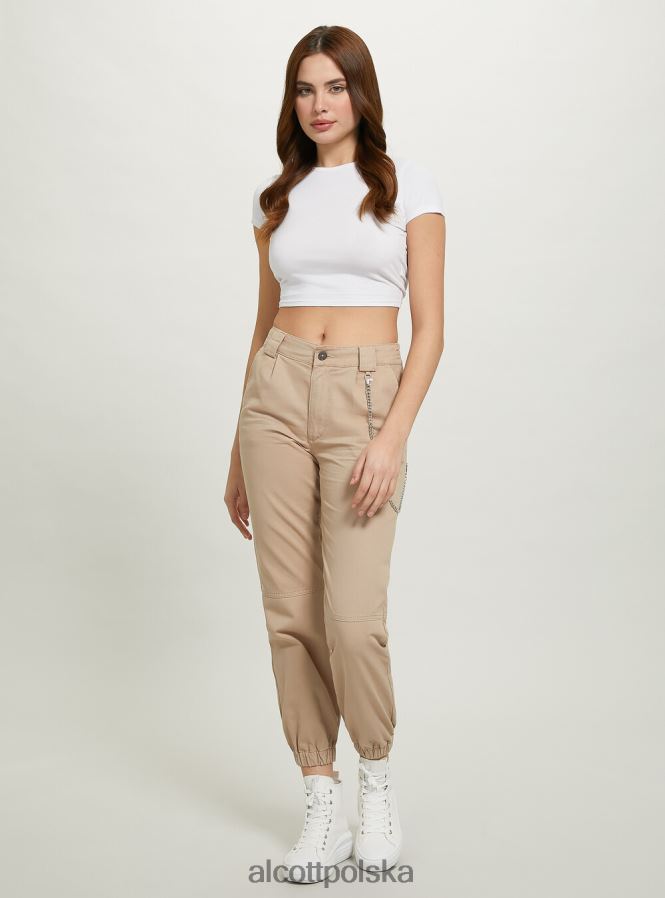 odzież Alcott spodnie typu jogger z łańcuszkiem bk1 czarny kobiety 2TXFF630