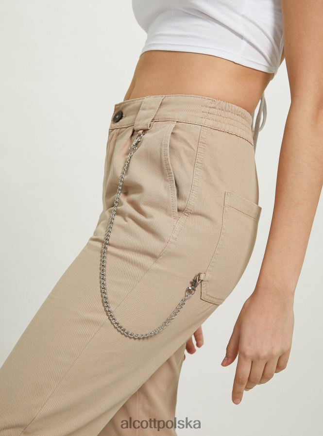 odzież Alcott spodnie typu jogger z łańcuszkiem bk1 czarny kobiety 2TXFF630