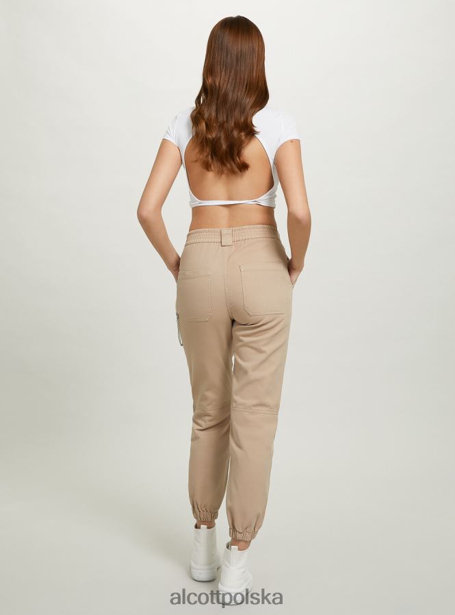 odzież Alcott spodnie typu jogger z łańcuszkiem bk1 czarny kobiety 2TXFF630