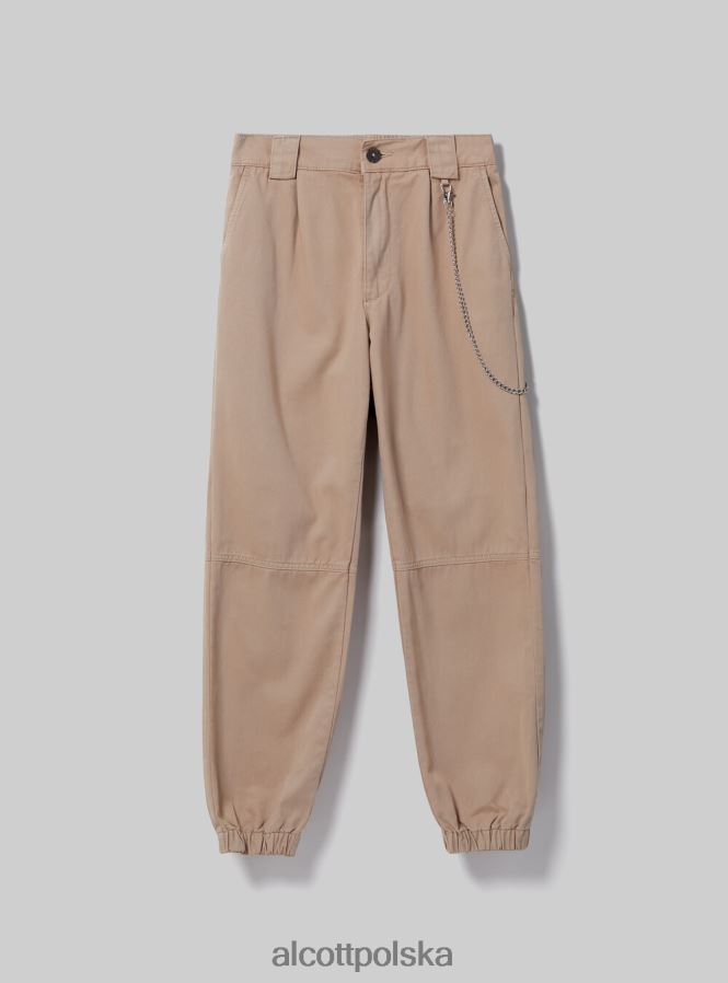 odzież Alcott spodnie typu jogger z łańcuszkiem bk1 czarny kobiety 2TXFF630