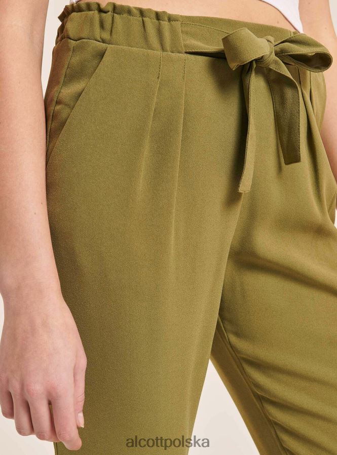 odzież Alcott spodnie typu jogger z paskiem biały kobiety 2TXFF6313