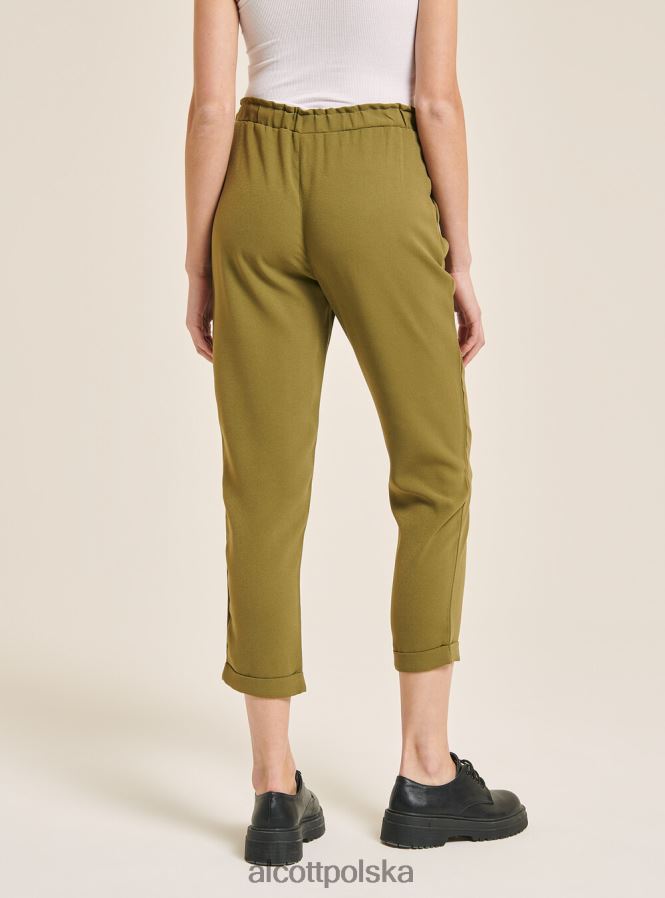 odzież Alcott spodnie typu jogger z paskiem biały kobiety 2TXFF6313