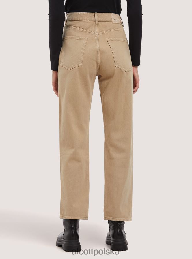 odzież Alcott spodnie z diagonalu o prostym kroju wh1 ecru kobiety 2TXFF6329