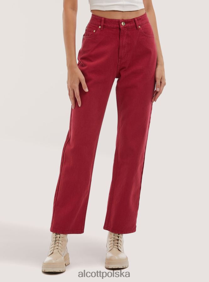 odzież Alcott spodnie z diagonalu o prostym kroju wh1 ecru kobiety 2TXFF6457