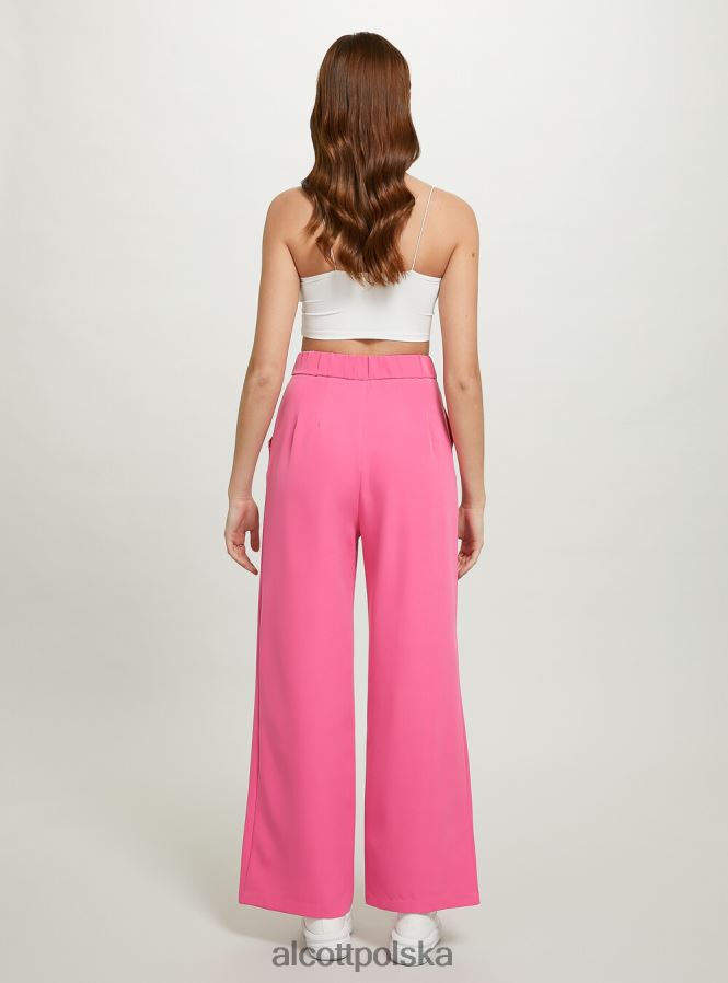 odzież Alcott spodnie z szerokimi nogawkami i zakładkami bk1 czarny kobiety 2TXFF684