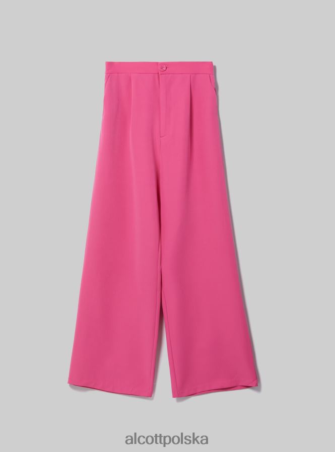 odzież Alcott spodnie z szerokimi nogawkami i zakładkami bk1 czarny kobiety 2TXFF684