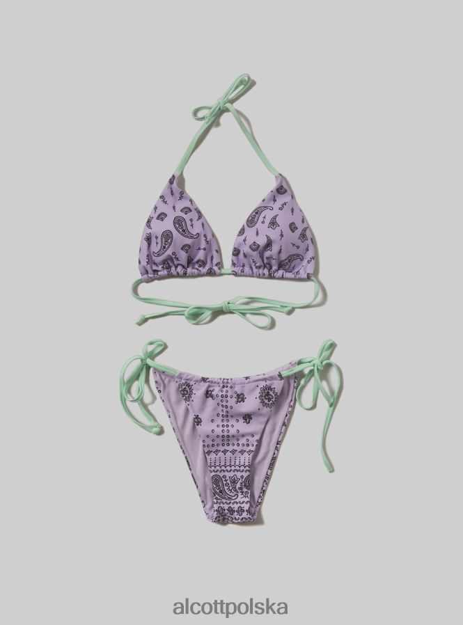 odzież Alcott Wiązany kostium kąpielowy z tkaniny pochodzącej z recyklingu wielobarwność kobiety 2TXFF6377