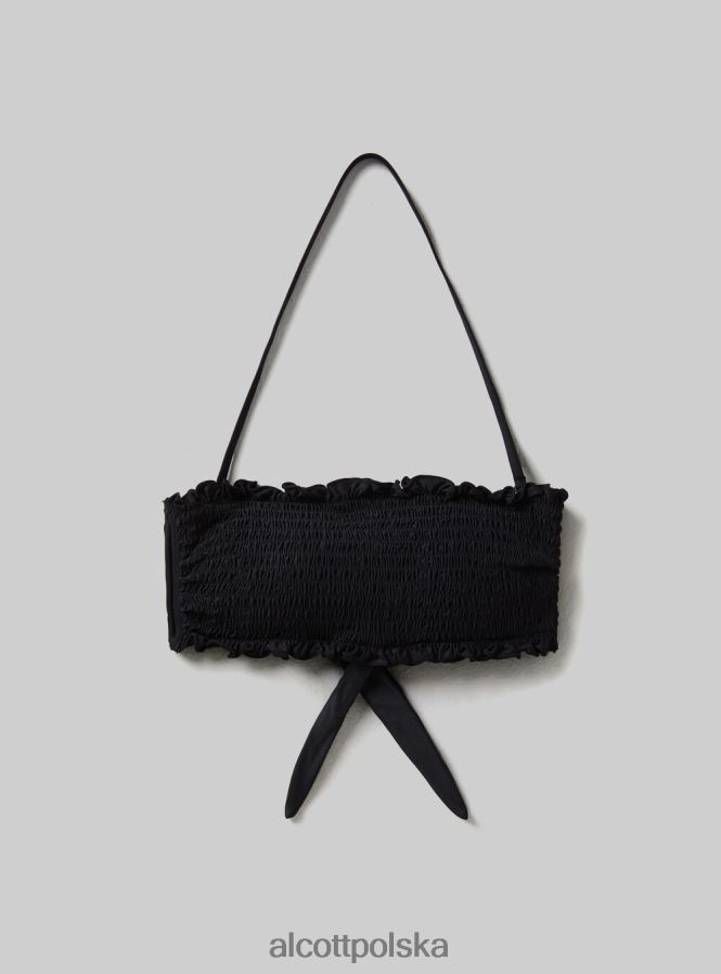 odzież Alcott teksturowana góra od bikini typu bandeau bk1 czarny kobiety 2TXFF6262