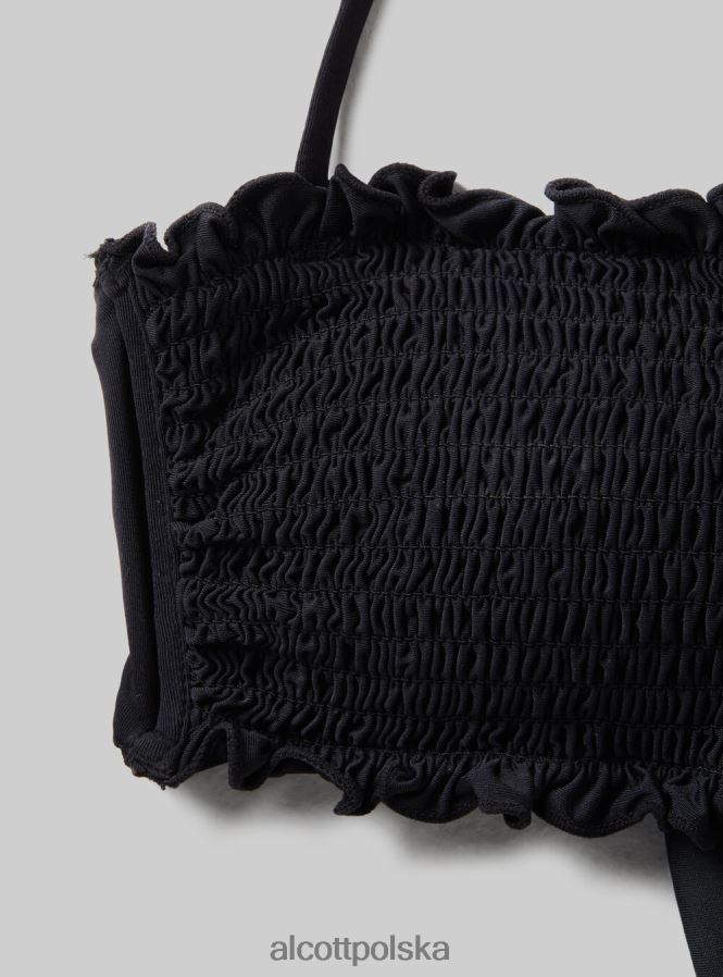 odzież Alcott teksturowana góra od bikini typu bandeau bk1 czarny kobiety 2TXFF6262