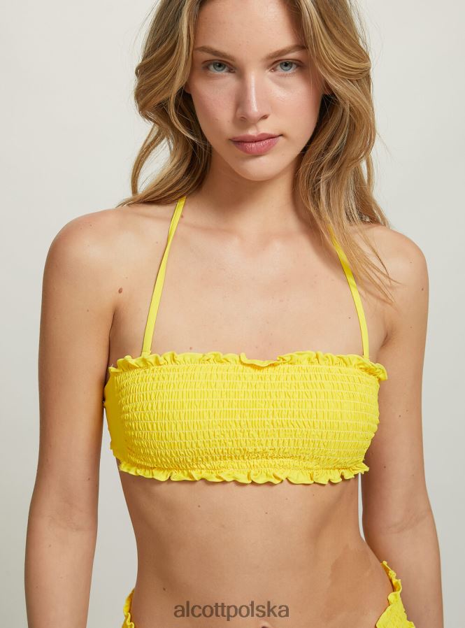 odzież Alcott teksturowana góra od bikini typu bandeau bk1 czarny kobiety 2TXFF6264