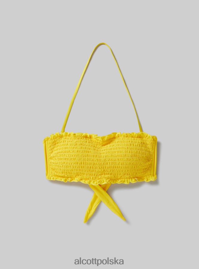 odzież Alcott teksturowana góra od bikini typu bandeau bk1 czarny kobiety 2TXFF6264