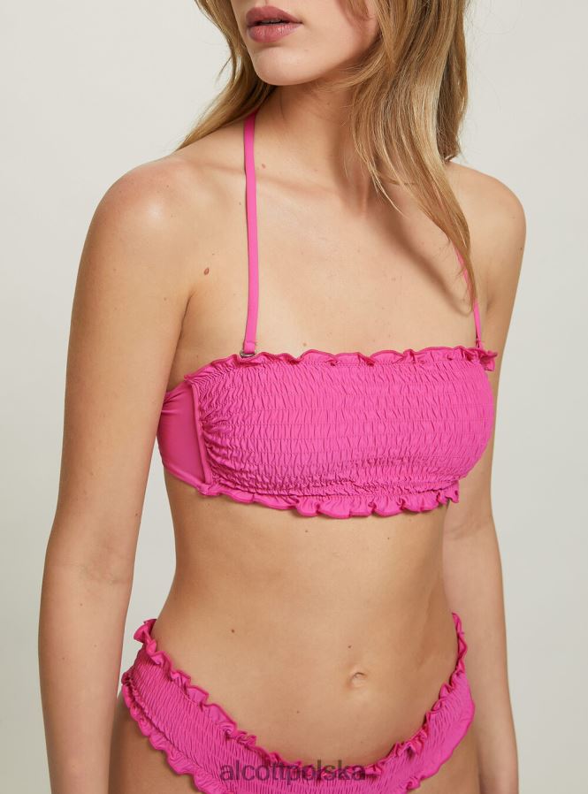 odzież Alcott teksturowana góra od bikini typu bandeau bk1 czarny kobiety 2TXFF6389