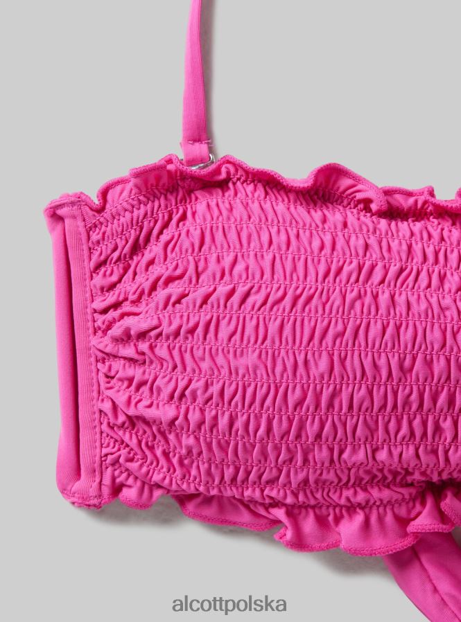 odzież Alcott teksturowana góra od bikini typu bandeau bk1 czarny kobiety 2TXFF6389