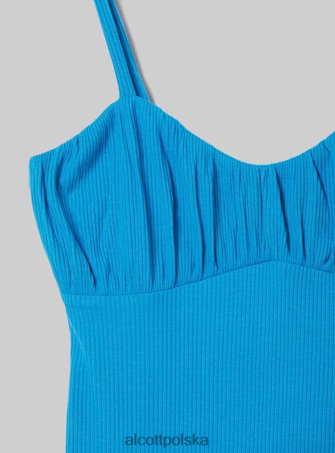 odzież Alcott prążkowana sukienka mini wh1 ecru kobiety 2TXFF6122