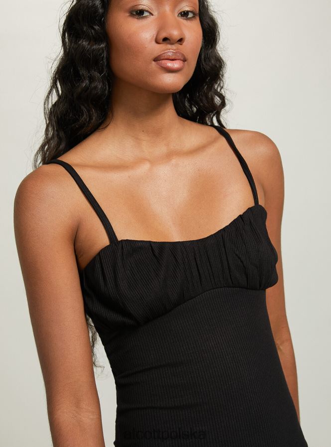 odzież Alcott prążkowana sukienka mini wh1 ecru kobiety 2TXFF6141