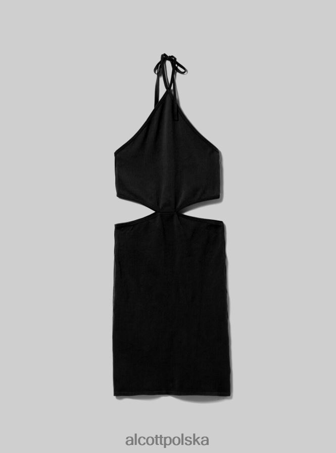 odzież Alcott wycięta sukienka z dekoltem typu halter bk1 czarny kobiety 2TXFF6197