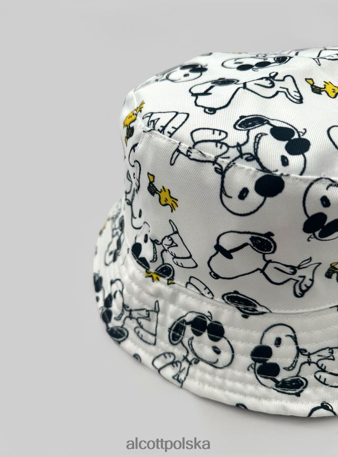 Akcesoria Alcott cappello pescatore stempa snoopy biały mężczyźni 2TXFF6409