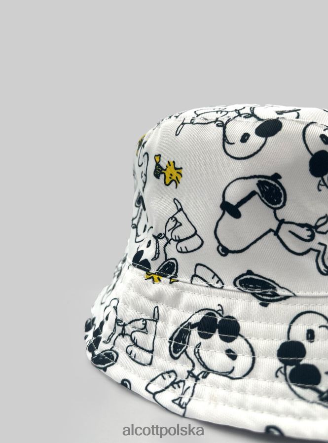 Akcesoria Alcott cappello pescatore stempa snoopy biały mężczyźni 2TXFF6409