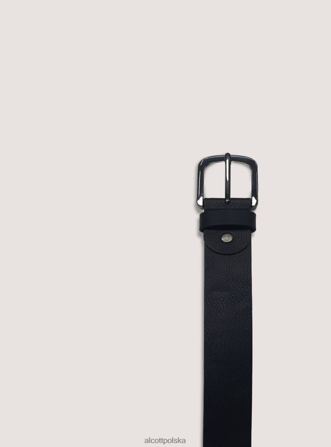 Akcesoria Alcott cintura basica effetto pelle bk1 czarny mężczyźni 2TXFF61209