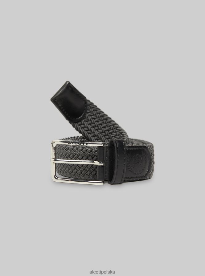 Akcesoria Alcott cintura intrecciata bk1 czarny mężczyźni 2TXFF61206
