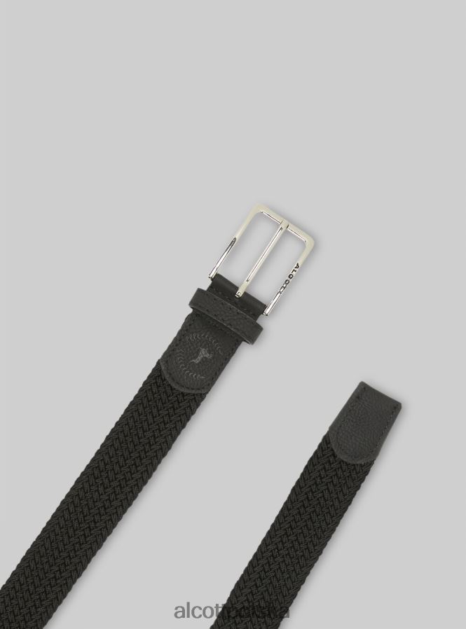 Akcesoria Alcott cintura intrecciata bk1 czarny mężczyźni 2TXFF6695