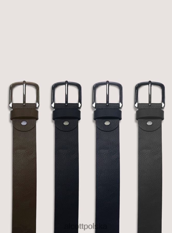 Akcesoria Alcott podstawowy pasek imitujący skórę br1 brązowy ciemny mężczyźni 2TXFF61010