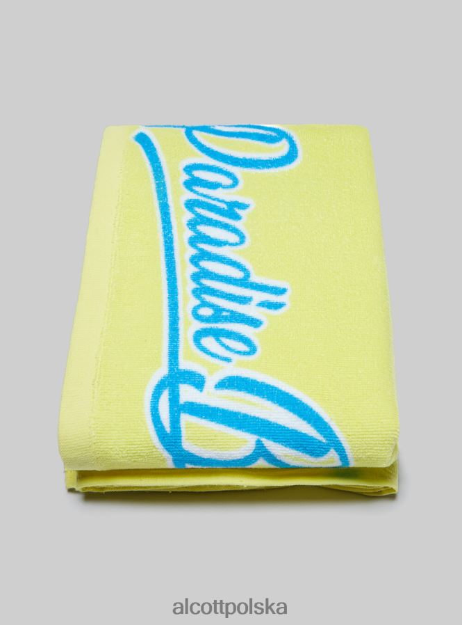 Akcesoria Alcott bawełniany ręcznik plażowy z nadrukiem fpk1 ciemnoróżowe fluo mężczyźni 2TXFF6464