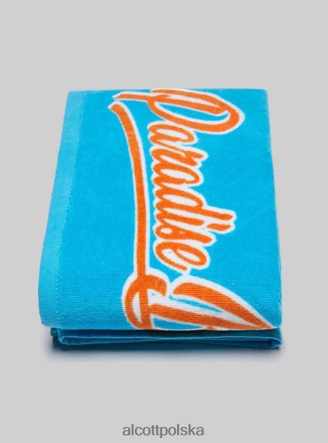 Akcesoria Alcott bawełniany ręcznik plażowy z nadrukiem fpk1 ciemnoróżowe fluo mężczyźni 2TXFF6465