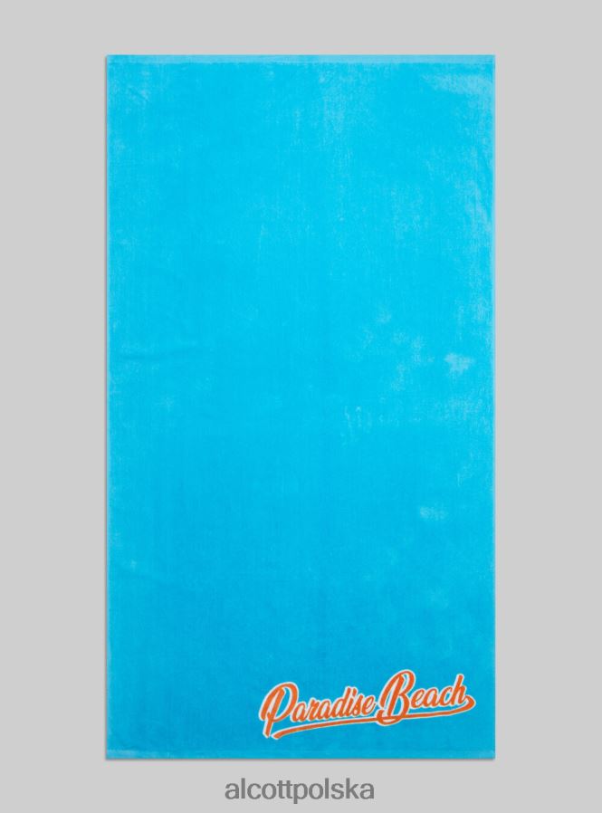 Akcesoria Alcott bawełniany ręcznik plażowy z nadrukiem fpk1 ciemnoróżowe fluo mężczyźni 2TXFF6465