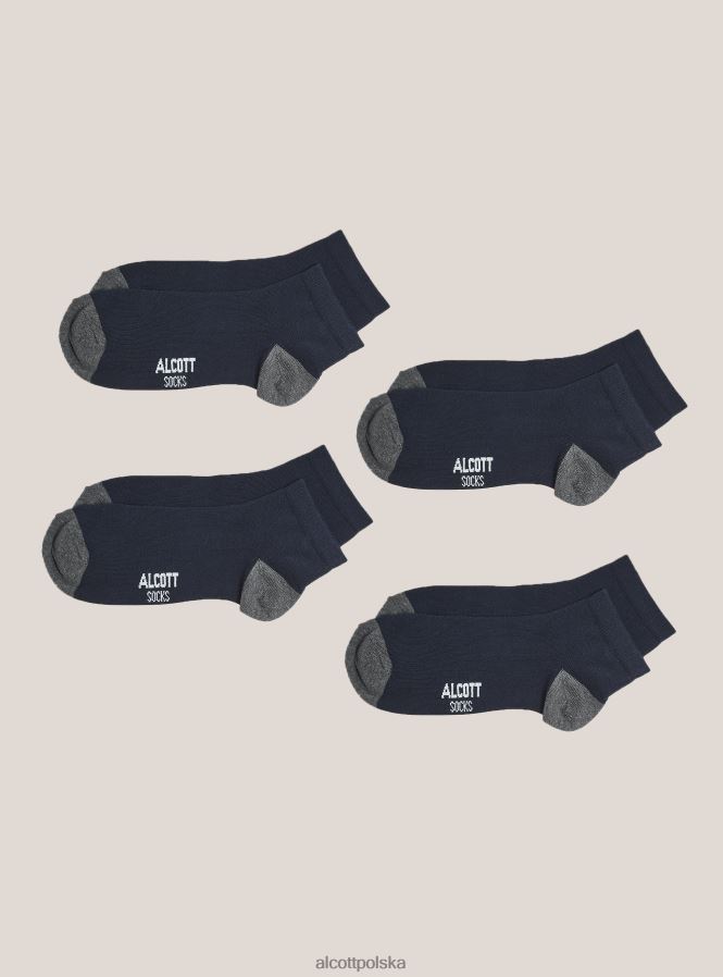 Akcesoria Alcott zestaw 4 par skarpetek z kontrastowymi detalami bk1 czarny mężczyźni 2TXFF61082