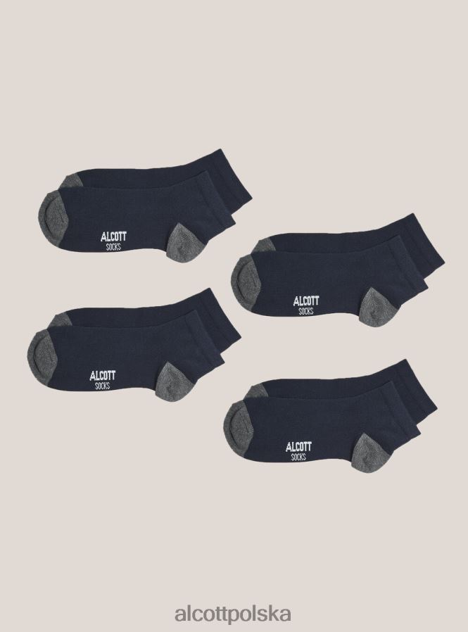 Akcesoria Alcott zestaw 4 par skarpetek z kontrastowymi detalami bk1 czarny mężczyźni 2TXFF61082