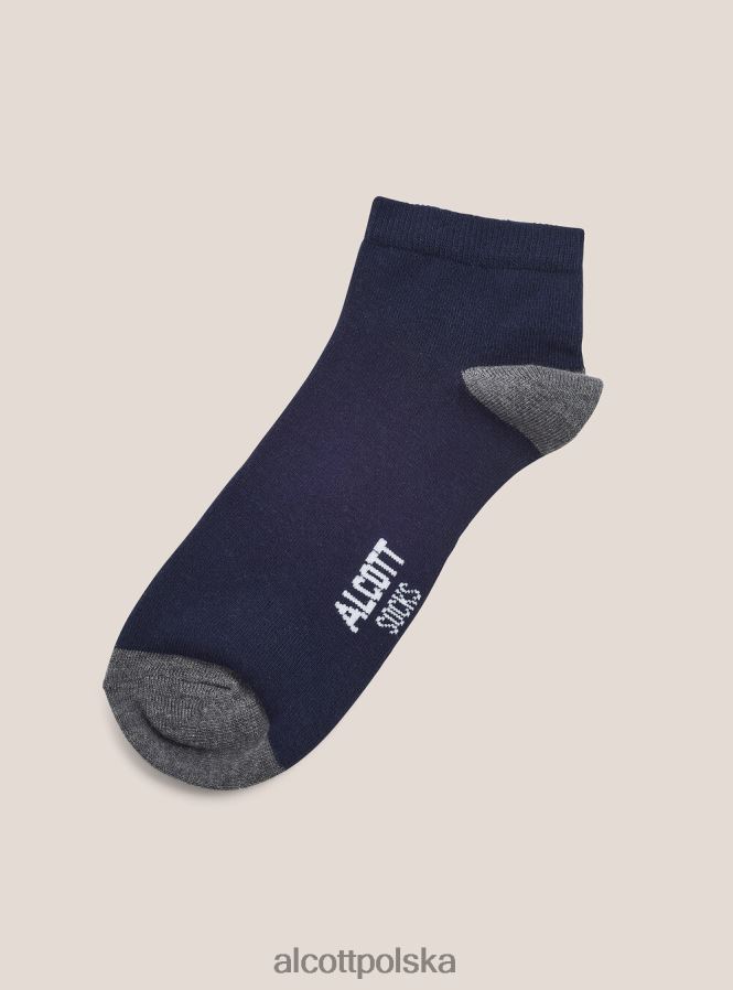 Akcesoria Alcott zestaw 4 par skarpetek z kontrastowymi detalami bk1 czarny mężczyźni 2TXFF61082