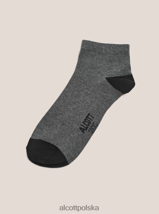 Akcesoria Alcott zestaw 4 par skarpetek z kontrastowymi detalami bk1 czarny mężczyźni 2TXFF6809