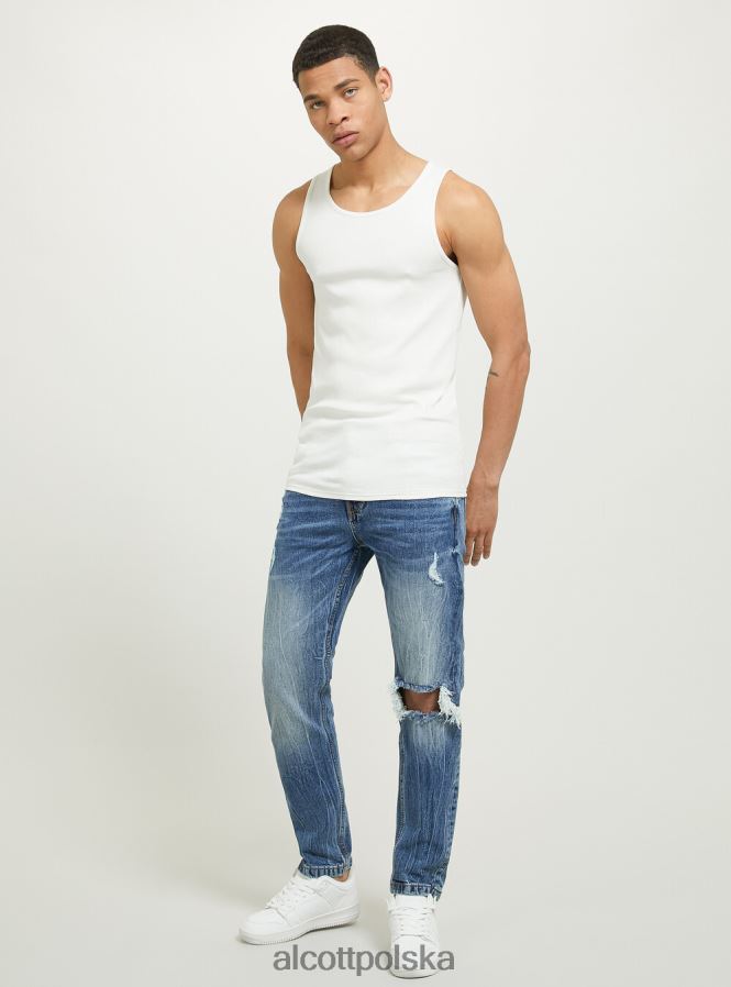 odzież Alcott canotta w żebrze w tinta unita wh1 ecru mężczyźni 2TXFF6595