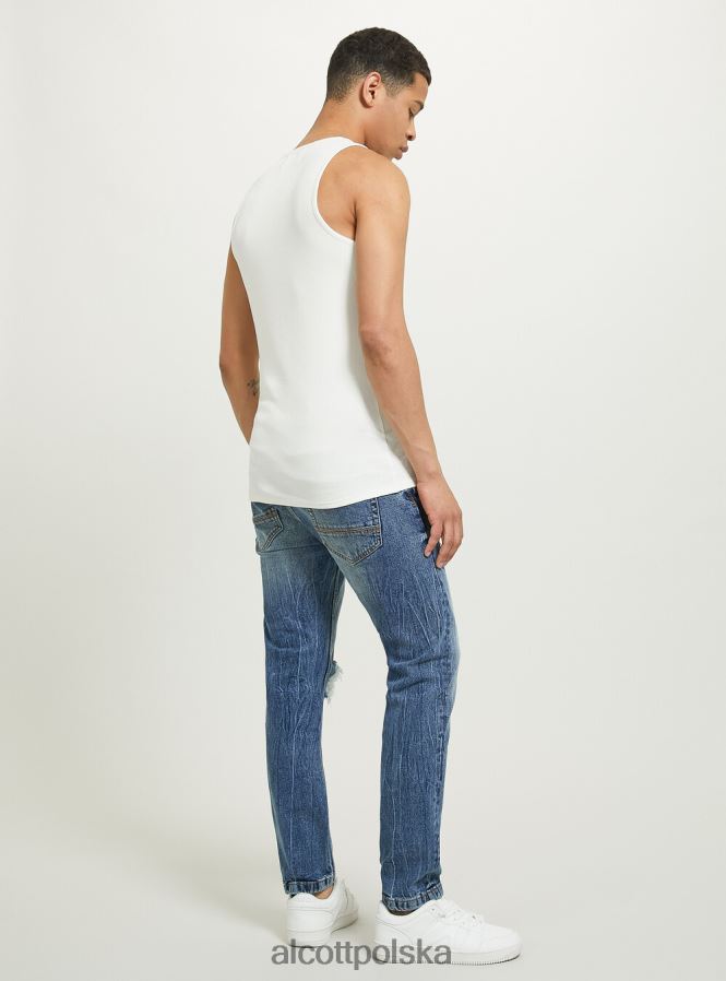 odzież Alcott canotta w żebrze w tinta unita wh1 ecru mężczyźni 2TXFF6595