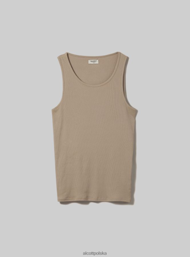 odzież Alcott canotta w żebrze w tinta unita wh1 ecru mężczyźni 2TXFF6613