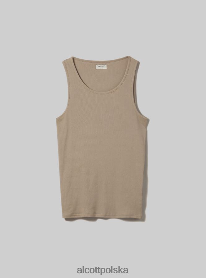 odzież Alcott canotta w żebrze w tinta unita wh1 ecru mężczyźni 2TXFF6613