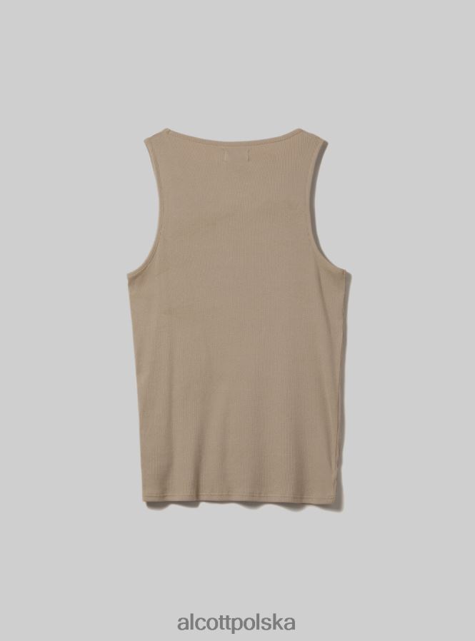 odzież Alcott canotta w żebrze w tinta unita wh1 ecru mężczyźni 2TXFF6613