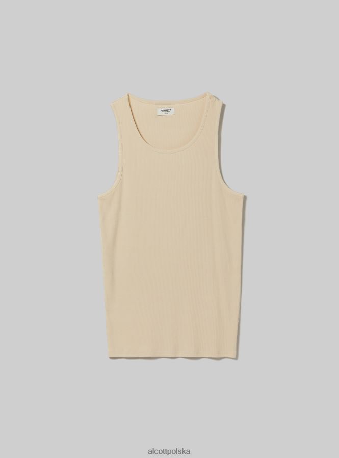 odzież Alcott canotta w żebrze w tinta unita wh1 ecru mężczyźni 2TXFF6627