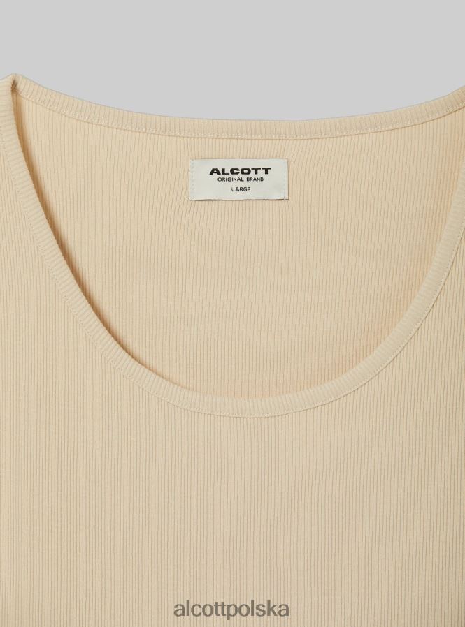 odzież Alcott canotta w żebrze w tinta unita wh1 ecru mężczyźni 2TXFF6627