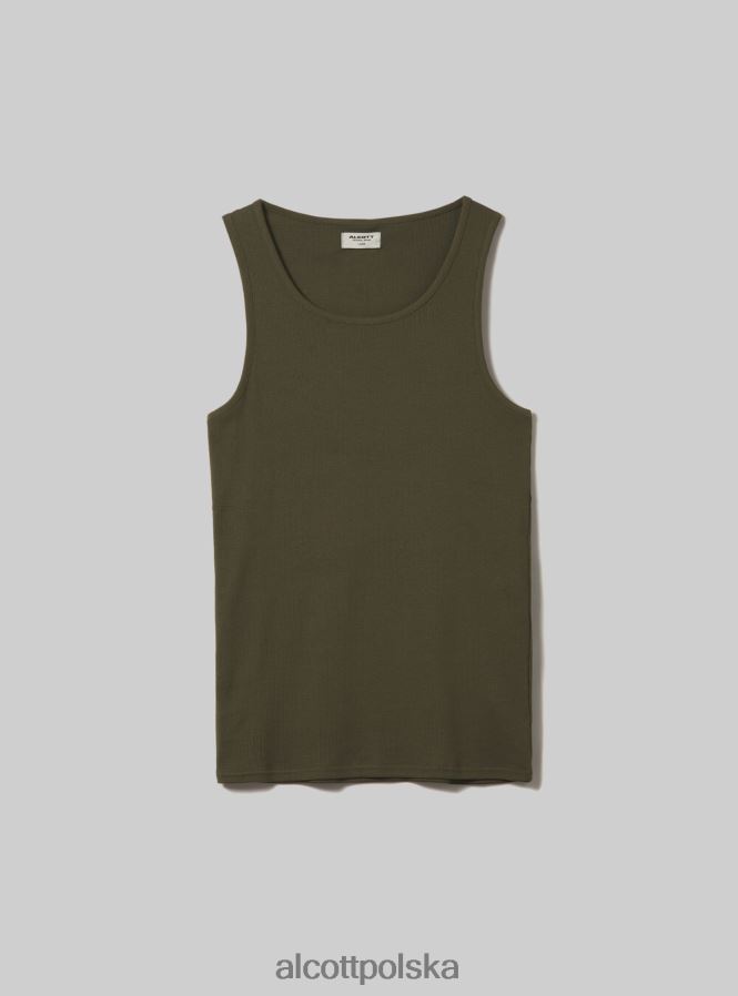 odzież Alcott canotta w żebrze w tinta unita wh1 ecru mężczyźni 2TXFF6805