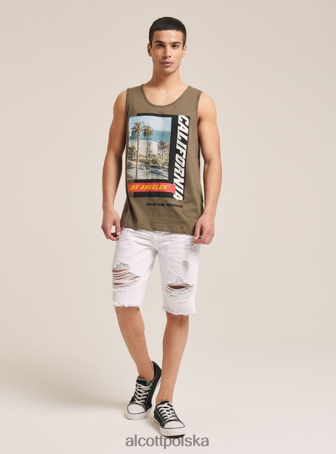 odzież Alcott koszulka z krótkim rękawem i nadrukiem biały mężczyźni 2TXFF61063