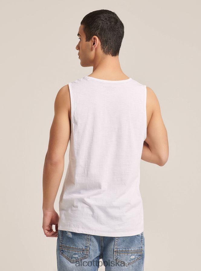 odzież Alcott koszulka z krótkim rękawem i nadrukiem biały mężczyźni 2TXFF6906