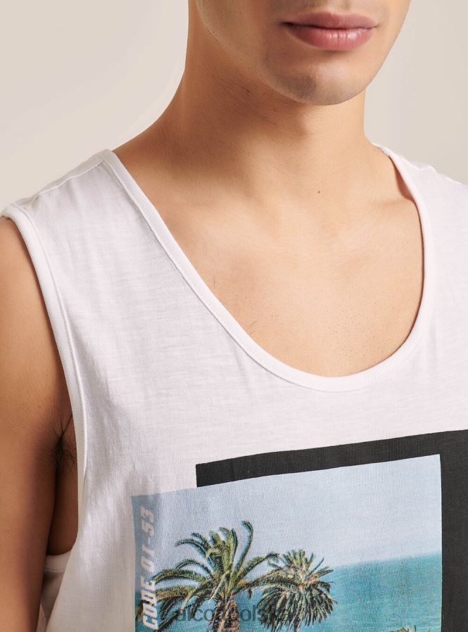 odzież Alcott koszulka z krótkim rękawem i nadrukiem biały mężczyźni 2TXFF6906