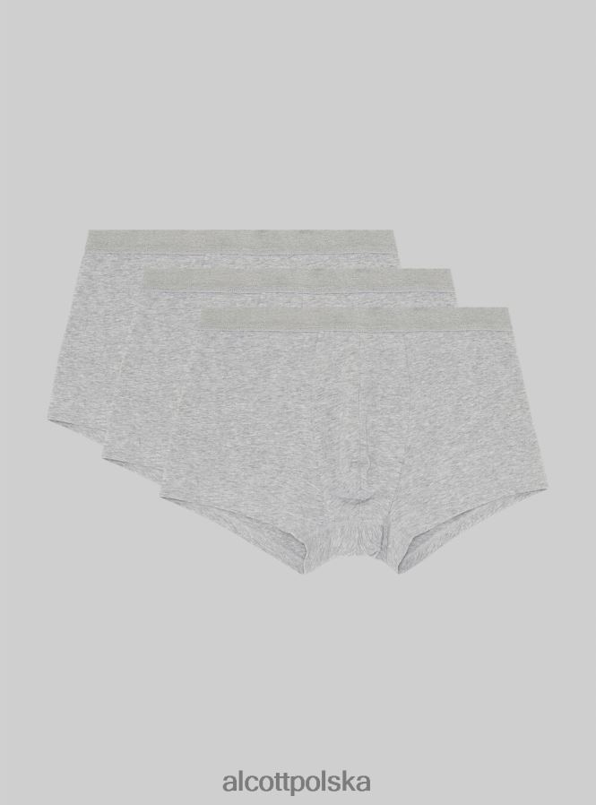 odzież Alcott zestaw 3 par bokserek z elastycznej bawełny bk1/mgy2/mgy1 mężczyźni 2TXFF61144