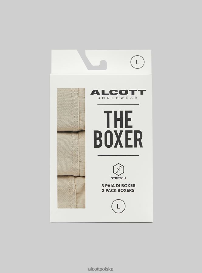 odzież Alcott zestaw 3 par bokserek z elastycznej bawełny bk1/mgy2/mgy1 mężczyźni 2TXFF61145